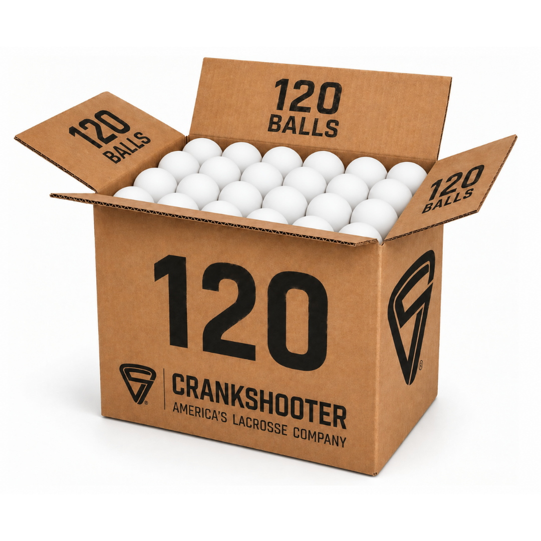Crankshooter White smooth lacrosse balls, 120 pack