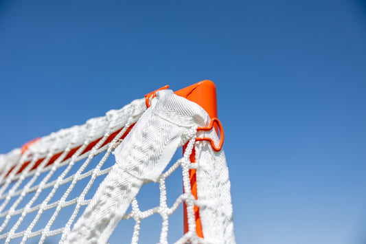 NEW! QUICK CLIP™ Tournament Lacrosse Goal, With Quick Attach Netting, Attaches in 90 seconds, Includes 5mm or 6mm White Net - Free Shipping