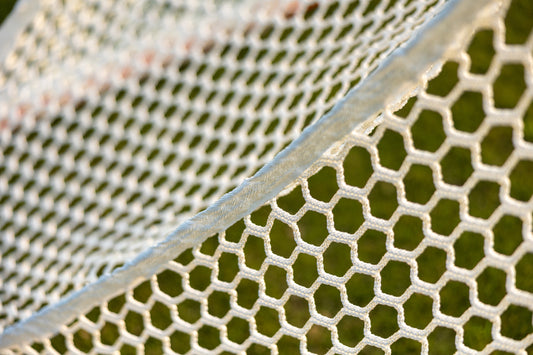 NEW! 6mm or 7mm STINGER 'Hexagon' Lacrosse Net, 6'x6'x7', Available in White & Black, 120 ft Lacing Cord & Bungees, by Crankshooter® USA LACROSSE/NCAA APPROVED (DOUBLE LIFESPAN) - FREE SHIPPING