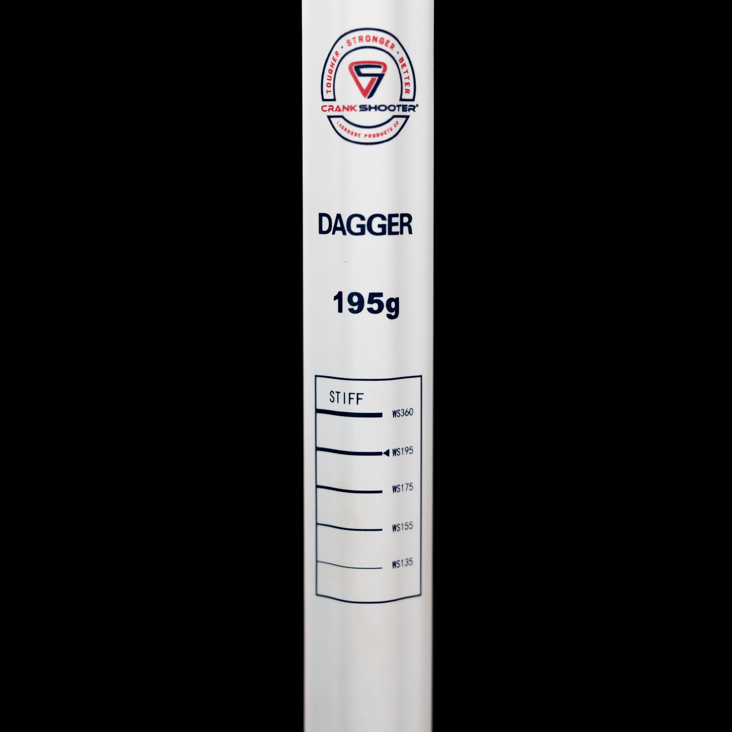 NEW! Dagger, Carbon Fiber 30' Lacrosse Shaft by Crankshooter® Available in NEW Matte White & "USA Tough" Editions - FREE SHIPPING