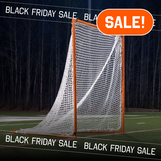 High School Practice Lacrosse Goal, 6'x6'x7', Lacing Rails, 59 lbs. Includes 6mm or 7mm White or Black Net, #1 Selling Goal, By Crankshooter® - Free Shipping